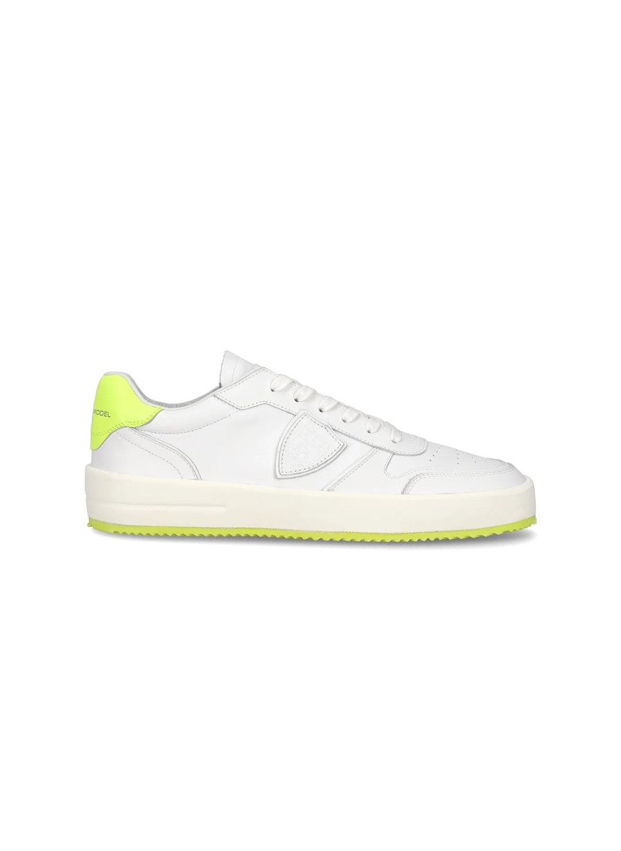 Sneakers philippe model uomo vnlu vn01 Nice bianca e gialla fluo